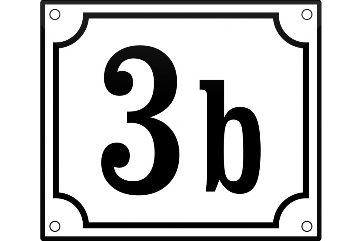 emaljskylt husnummer 3b 14x12 cm vit och svart personlig med 1 siffra och 1 mindre bokstav emaljskylt husnummer 3b 14x12 cm vit och svart personlig med 1 siffra och 1 mindre bokstav
