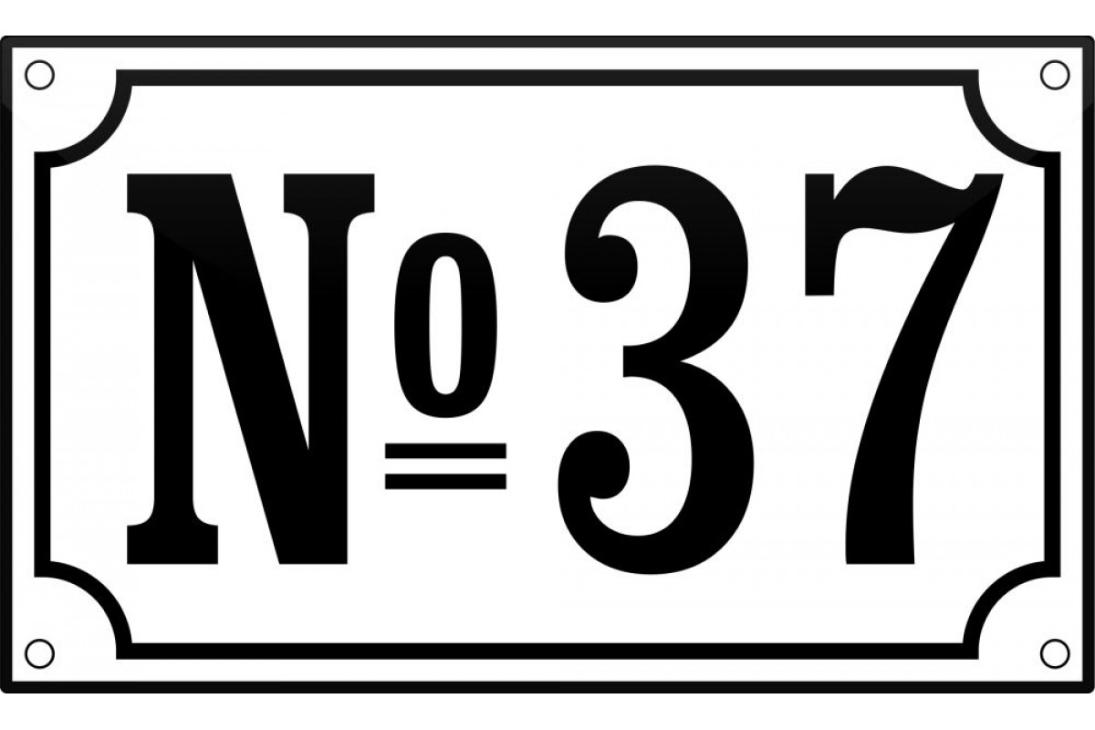 emaljskylt husnummer no 37 20x12 cm vit och svart personlig med text no och 2 siffror emaljskylt husnummer no 37 20x12 cm vit och svart personlig med text no och 2 siffror