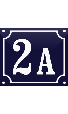 Emaljskylt husnummer Ramlösa 14 x 12 cm blå och vit personlig med 1 siffra och 1 mindre bokstav