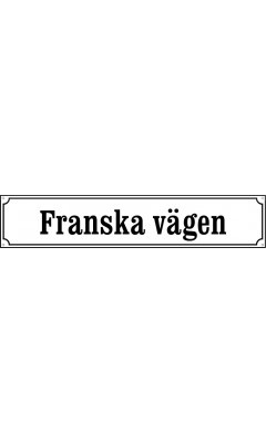 Emaljskylt gatuskylt Ramlösa 60 x 12 cm vit och svart personlig med 18 bokstäver Emaljskylt gatuskylt Ramlösa 60 x 12 cm vit och svart personlig med 18 bokstäver