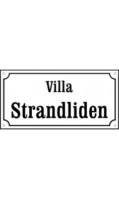 Emaljskylt gatuskylt Ramlösa 32 x 16 cm vit och svart personlig med 16+12 bokstäver Emaljskylt gatuskylt Ramlösa 32 x 16 cm vit och svart personlig med 16+12 bokstäver