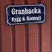 Emaljskylt gatuskylt Ramlösa 32 x 16 cm blå och vit personlig med 12+16 bokstäver