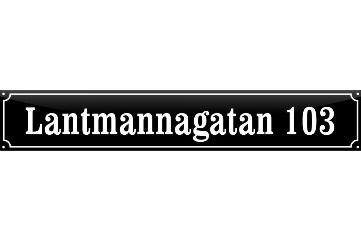 emaljskylt bäckstugevägen 16 emaljskylt gatuskylt ramlosa 72 x 12 cm svart och vit personlig med 22 bokstaver emaljskylt bäckstugevägen 16 emaljskylt gatuskylt ramlosa 72 x 12 cm svart och vit personlig med 22 bokstaver