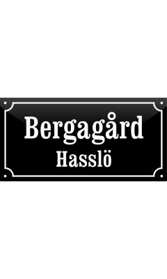 Emaljskylt gatuskylt Ramlösa 32 x 16 cm svart och vit personlig med 12+16 bokstäver Emaljskylt gatuskylt Ramlösa 32 x 16 cm svart och vit personlig med 12+16 bokstäver