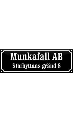 Emaljskylt gatuskylt Ramlösa 48 x 16 cm svart och vit personlig med 16+24 bokstäver Emaljskylt gatuskylt Ramlösa 48 x 16 cm svart och vit personlig med 16+24 bokstäver